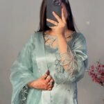 Light blue silk dress